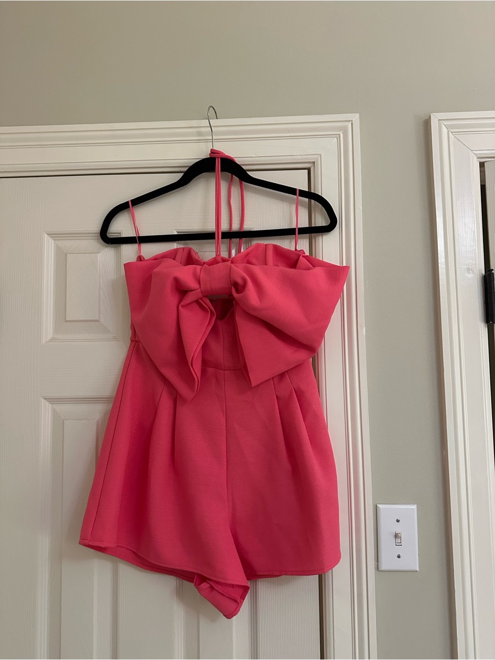 Pink Halter Bow Romper